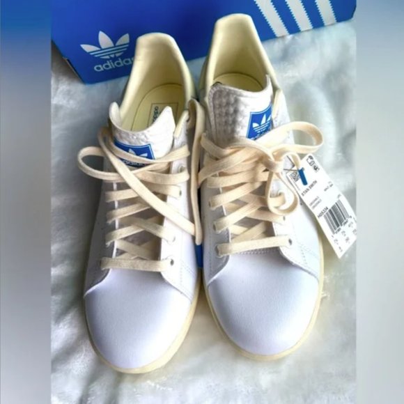 NWT ADIDAS STAN SMITH (CREAM WHITE/BLUE BIRD) Unisex Mens 8 and Women 9 - Picture 4 of 8